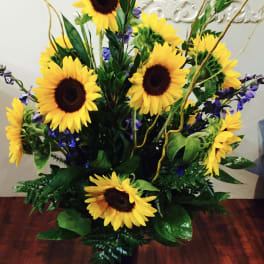 A Vase of Sunflowers