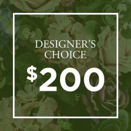 Designer’s choice floral arrangement with a $200 price label