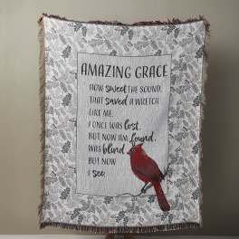 Amazing Grace Cardinal Throw Blanket