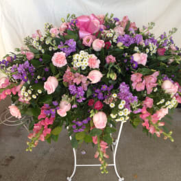 Pastel casket cover