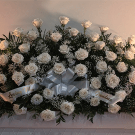 All Rose Spray with Babies Breath-Full Open Couch