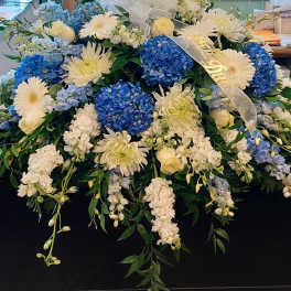 Blue Hydrangea Casket Cover