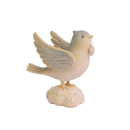 Decorative bird figurine standing on a cloud base