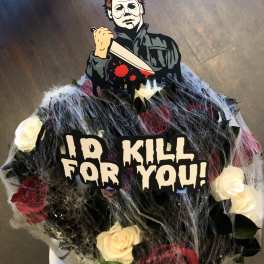 HALLOWEEN WRAP (MICHAEL MYERS CUT OFF) NO VASE INCLUDED