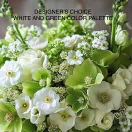 White and Green Custom Floral Arrangement
