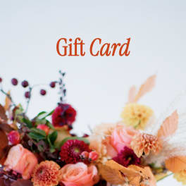 Gift card with a floral arrangement at the bottom