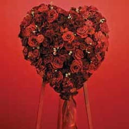 SF74-11 Monochromatic Red Rose Heart Easel