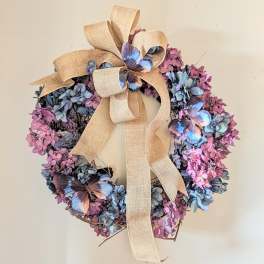 Shades of Indigo Permanent Botanical Wreath