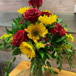 I Love Sunflower and Roses