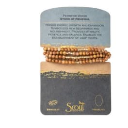 Beaded bracelet and necklace on a display card