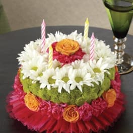 Happiest Birthday Flower Cake