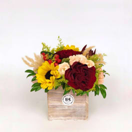 Fall wood box arrangement small