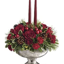Teleflora's Mercury Glass Bowl Bouquet