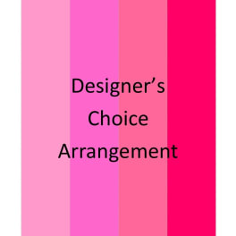 Pink designer's choice arrangement graphic with vertical color bands