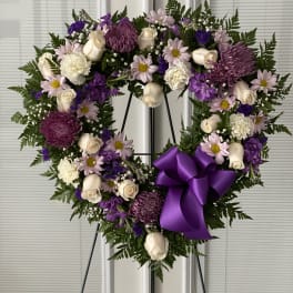 Always Remember Lavender Floral Heart Tribute