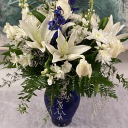 Cherished Love - Blue and White