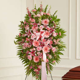 Deepest Sympathies Standing Spray - Pink