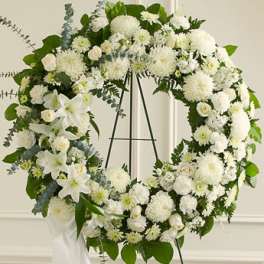 Serene Blessings White Standing Wreath