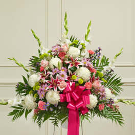 Heartfelt Sympathies Pastel Standing Basket