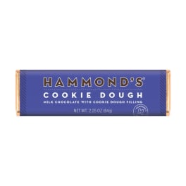 Chocolate bar wrapper labeled Hammond's Cookie Dough
