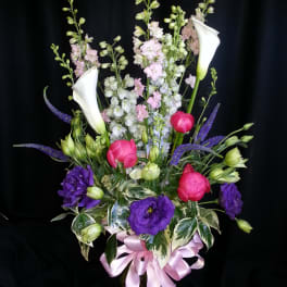 English Garden Spring Flowers, with Callas and Peonies