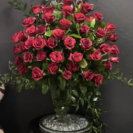 Attraction Luxury 100 Rose Bouquet - 24-inch Premium Long-Stemmed Roses - VASE INCLUDED