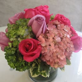 Roses and Hydrangea Centerpiece