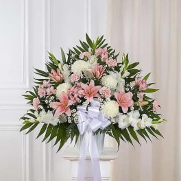 Pink & White Standing Basket