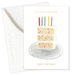 Birthday card with a cake illustration and candles