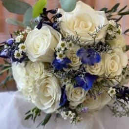 White Rose Prom Bouquet