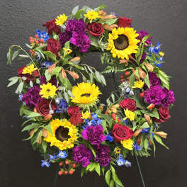 Colorful Celebration of Life Wreath