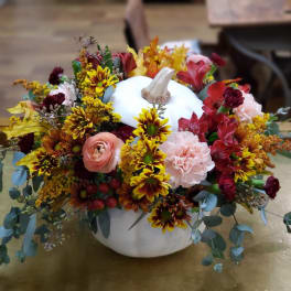 Cream Pumpkin Arrangement