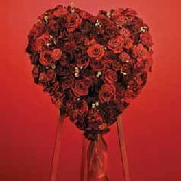 SF74-11 Monochromatic Red Rose Heart Easel
