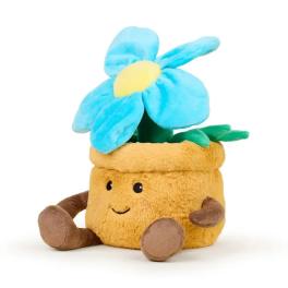 Plush potted flower toy with a smiling face