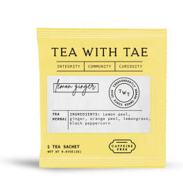 Lemon Ginger Herbal Tea - Individually Wrapped Tea Bag