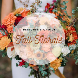 Large mixed bouquet of orange, peach, red, and white flowers