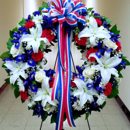 [TT-ANC98] 36" PREMIUM ETERNAL REMEMBRANCE WREATH ON EASEL