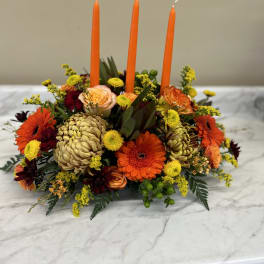Fall - autumn centerpiece with candles