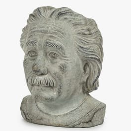 Stone bust sculpture of an elderly man