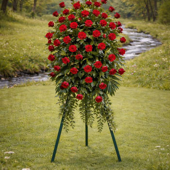 K647 Timeless Tribute Red Rose Easel