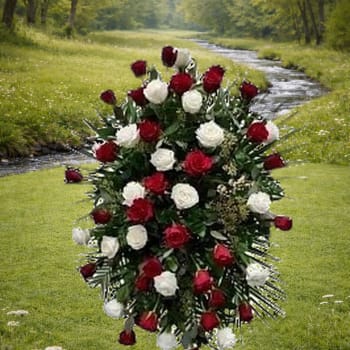 Red and White Rose Easle