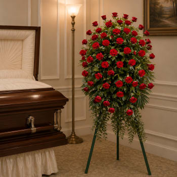 K647 Timeless Tribute Red Rose Easel