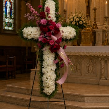 K645 Angel Embrace Cross with Cluster