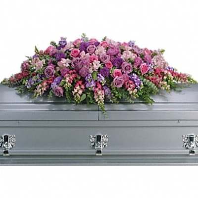 Lavender Tribute Casket Spray