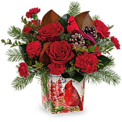 Teleflora's Joyful Cardinal Bouquet