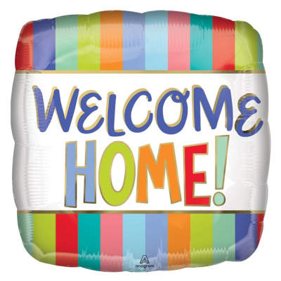17" Striped Welcome Home Mylar