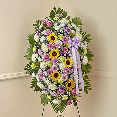 Sunflower and Rose Standing Spray