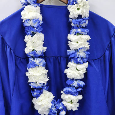 Blue & White Graduation Lei