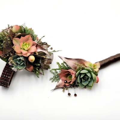 Into the Woods Boutonniere And Wristlet Set