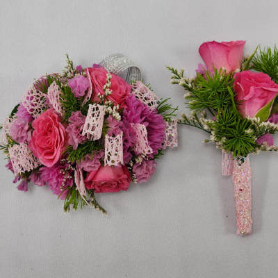 Barbie Boutonniere and Wristlet Set